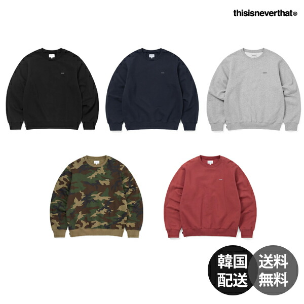 【韓国】thisisneverthat ディスイズネバーザット 韓国ファッション 韓国ストリート 正規品 スウェット トレーナー クルーネック 丸首 プルオーバー トップス オーバーサイズ ビッグシルエット ルーズフィット コットン100%【thisisneverthat】|RETOO公式店