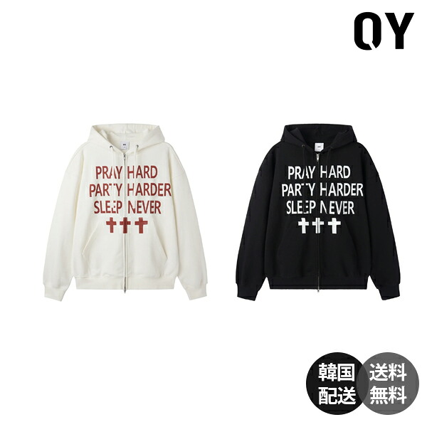 【韓国】OY PRAY HARD HOODIE ZIP UP オーワイ プレイ ハード フーディー ジップアップ 正規品 ジップアップパーカー フード スウェット ロゴ ストリート 韓国ファッション 韓国ブランド【OY】｜RETOO公式店