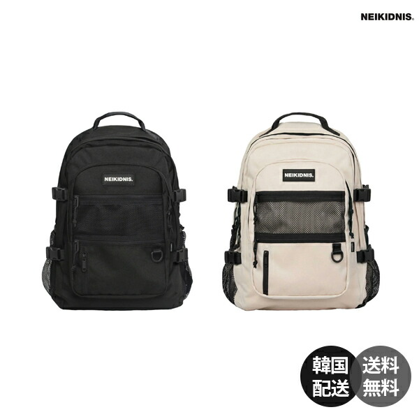 【韓国】NEIKIDNIS Absolute Backpack ネイキドニス アブソリュート うしろ側容器に並べる 背嚢 デイパック 学院御徒面子 大静電容量 31L 鞄 かばん 黒いこと レディース メンズ ユニ一発やる 通学 通い 旅する【Neikidnis】