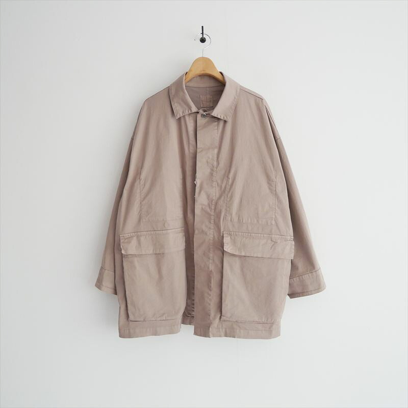 2026SS今季 未使用 TOUJOURS トゥジュー garment dye cotton silk stretch twill cloth coverall jaket ジャケット 2605-1356【中古】｜リユース衣料品店 retore