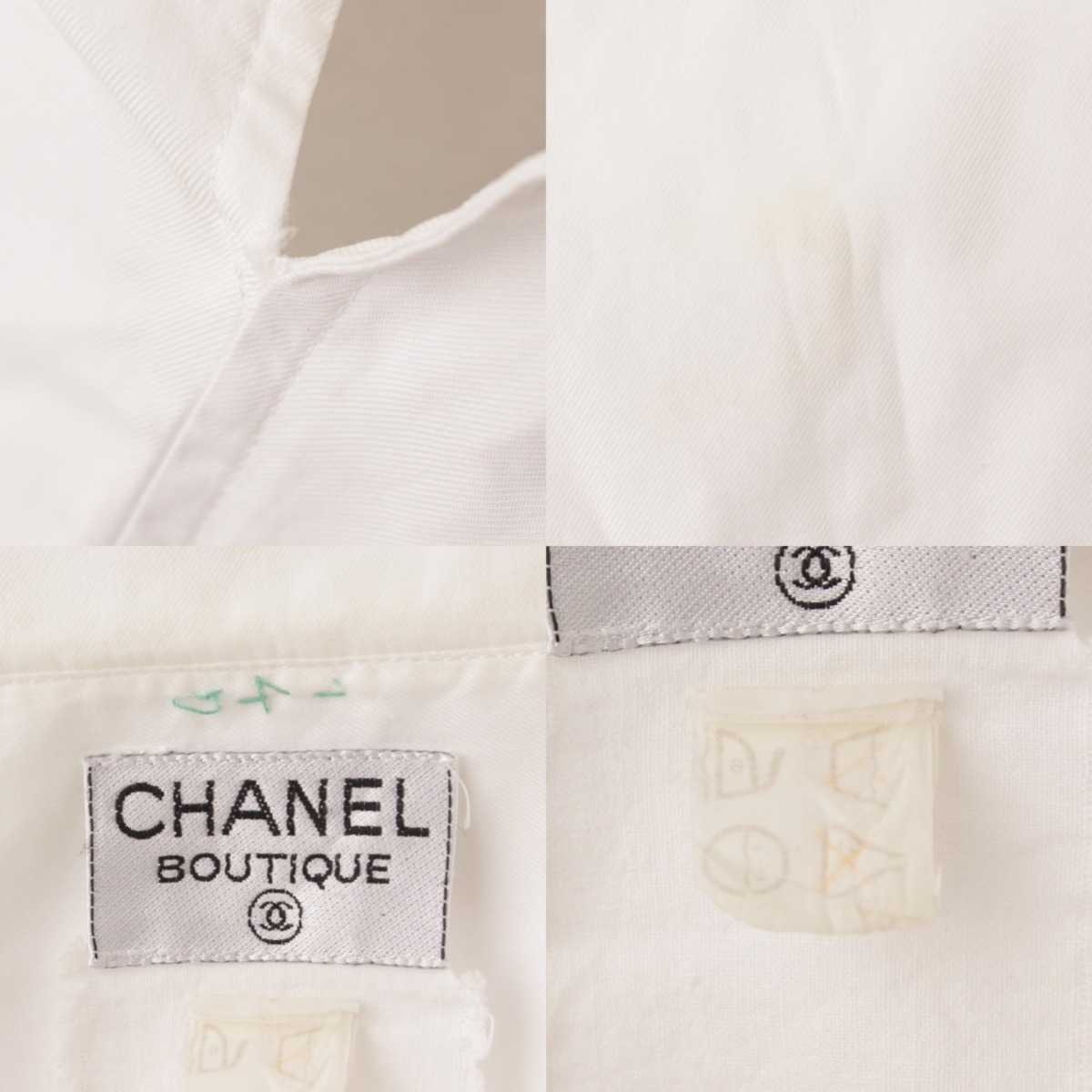 【楽天市場】【シャネル】Chanel カメリアボタン コットン シャツ ブラウス ホワイト 【中古】【鑑定済・正規品保証】52142：retro