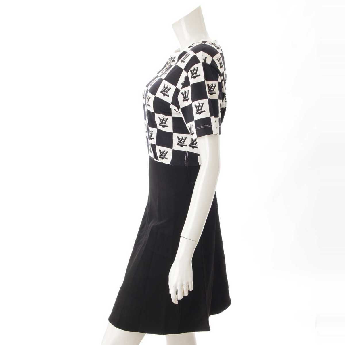楽天市場 ルイヴィトン Louis Vuitton Lvツイストプリントバイマテリアルドレス ワンピース ブラック ホワイト Xs 中古 鑑定済 正規品保証 Retro