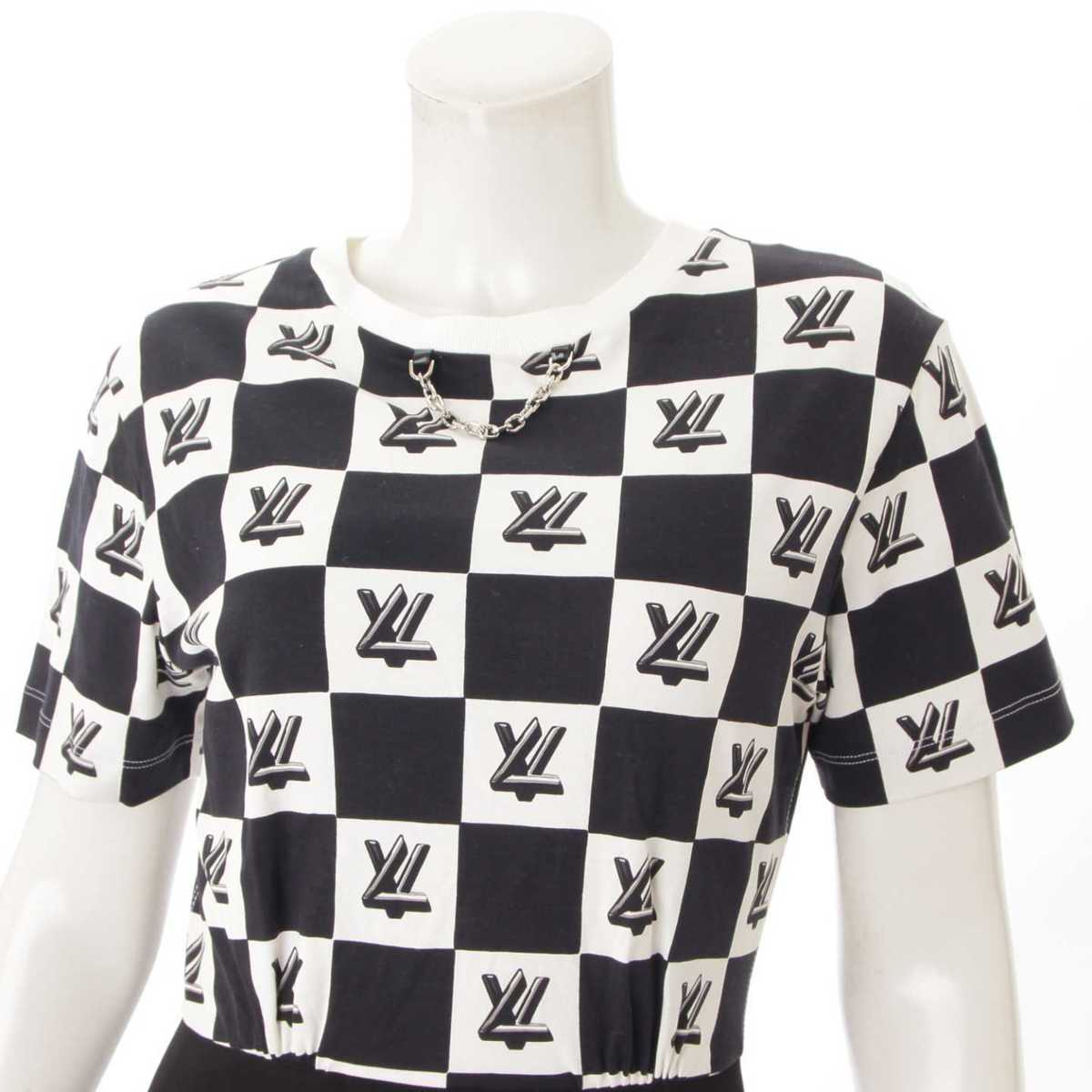 楽天市場 ルイヴィトン Louis Vuitton Lvツイストプリントバイマテリアルドレス ワンピース ブラック ホワイト Xs 中古 鑑定済 正規品保証 Retro