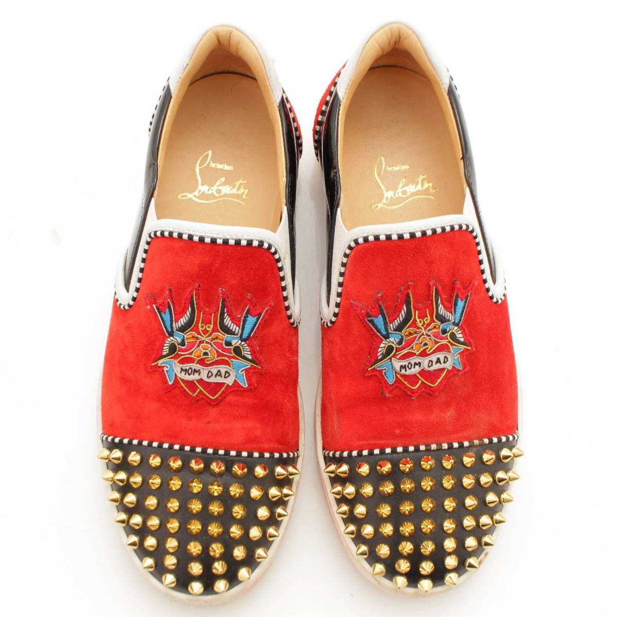 楽天市場 クリスチャン ルブタン Christian Louboutin Mom And Dad スエード スタッズ スリッポン 36 1 2 中古 鑑定済 正規品保証 462 Retro