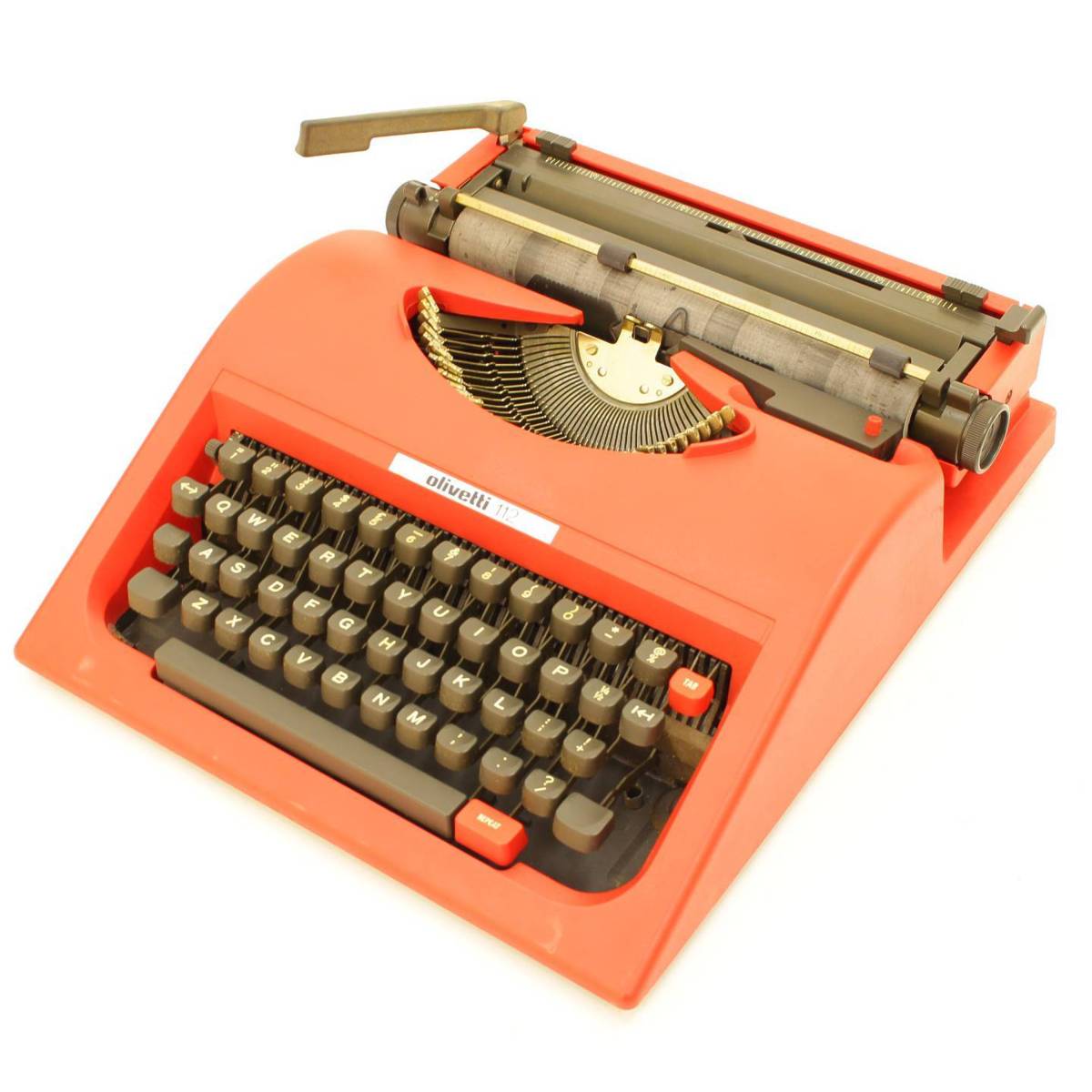 楽天市場 ソノタ 昭和レトロ商品 希少 Olivetti ポータブルタイプライター 112 赤 当時の保証書付き 中古 鑑定済 正規品保証 Retro