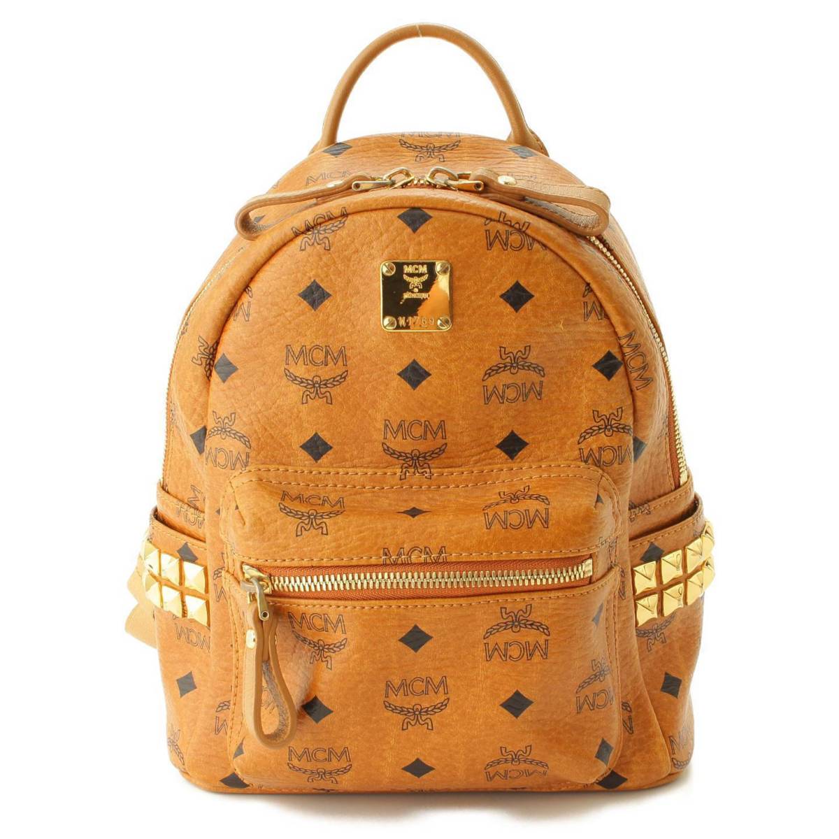 楽天市場 エムシーエム Mcm スタッズ ミニ バックパック リュックサック ブラウン 中古 鑑定済 正規品保証 Retro