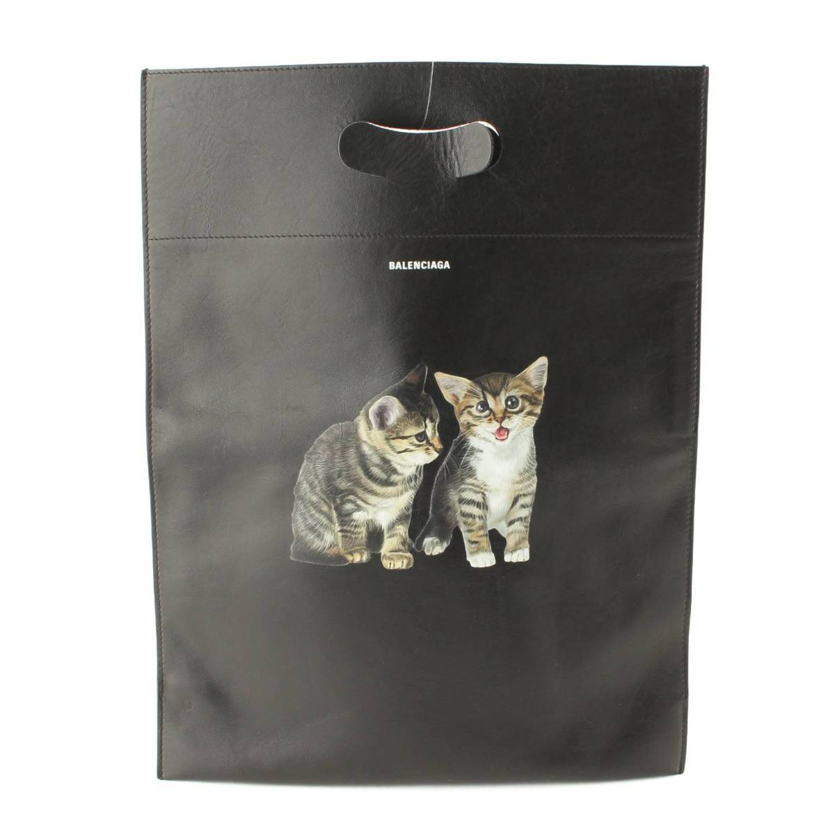 楽天市場 バレンシアガ Balenciaga 猫プリント レザートートバッグ クラッチバッグ ブラック 中古 鑑定済 正規品保証 Retro