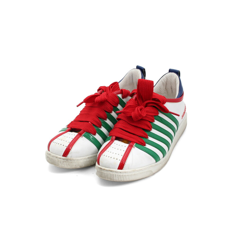 【ディースクエアード】Dsquared スニーカー 白いこと×マルチ 【中古】【積もり書き済・定まり品言いはなつ】