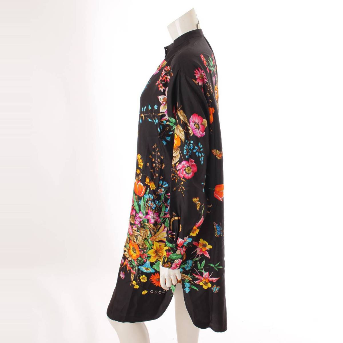 グッチ Gucci シルク フローラル シャツ ワンピース ドレス 花柄 ブラック 36 中古 鑑定済 正規品保証 1247 Butlerchimneys Com