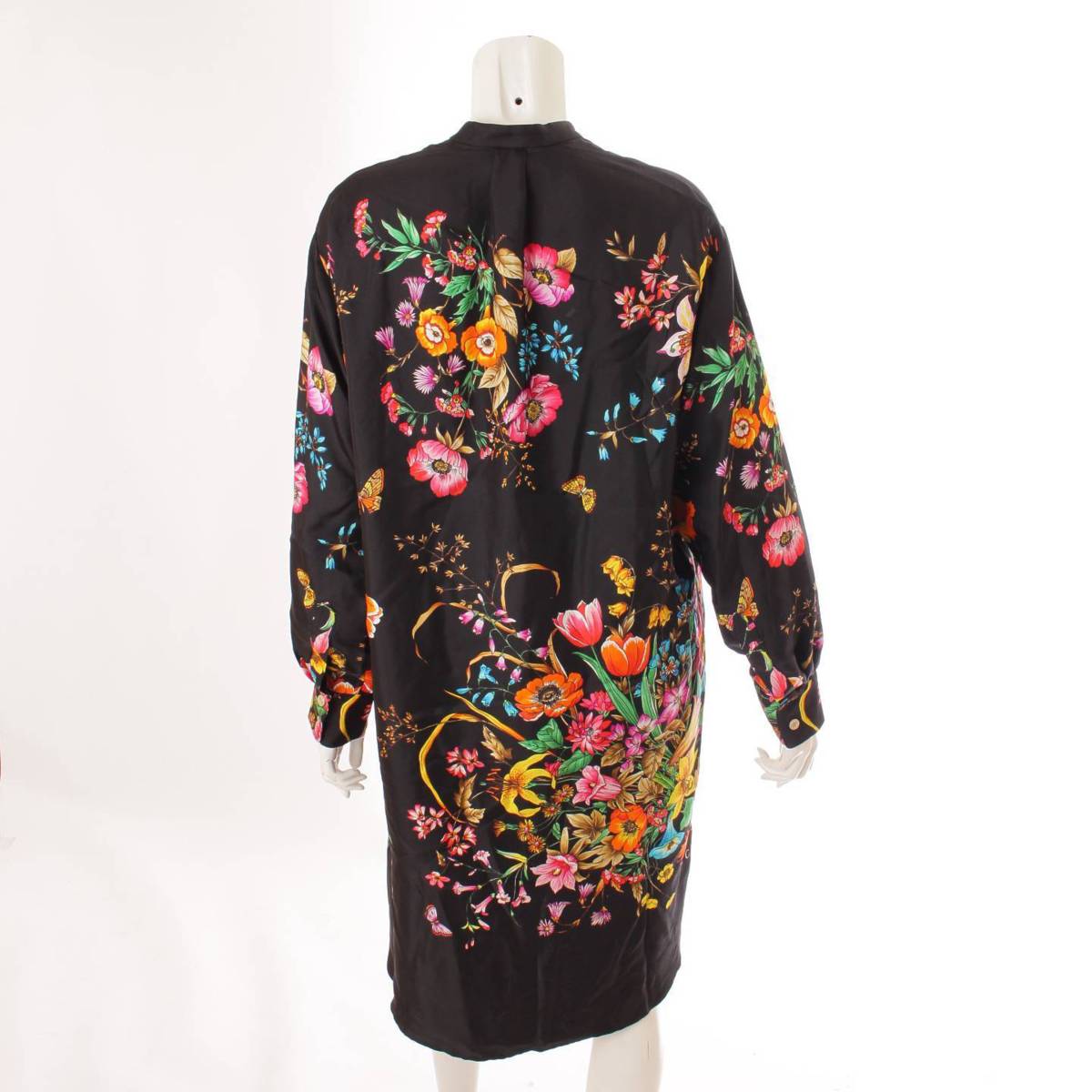 グッチ Gucci シルク フローラル シャツ ワンピース ドレス 花柄 ブラック 36 中古 鑑定済 正規品保証 1247 Butlerchimneys Com