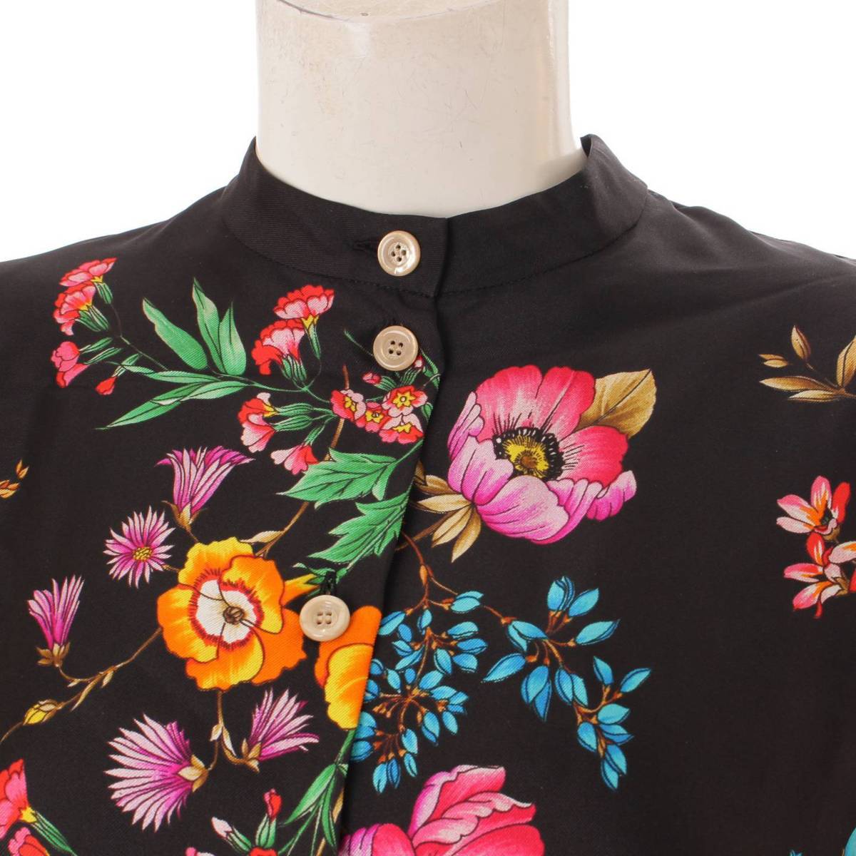 グッチ Gucci シルク フローラル シャツ ワンピース ドレス 花柄 ブラック 36 中古 鑑定済 正規品保証 1247 Butlerchimneys Com