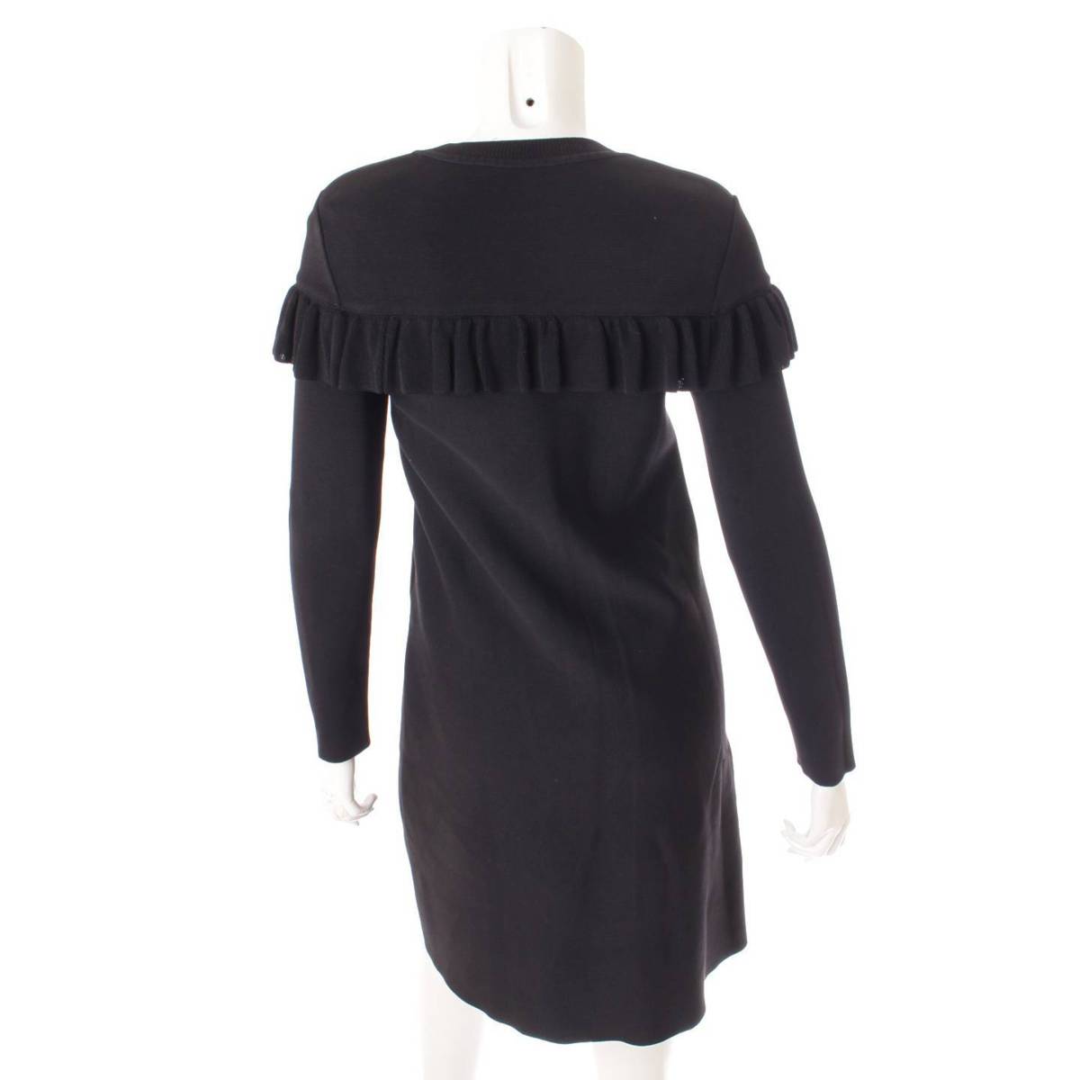 送料関税無料 New フォクシーニューヨーク Foxey York 中古 鑑定済 正規品保証 38 ブラック 301 ワンピース ドレス フリル 長袖 Dress Knit ワンピース Williamsav Com