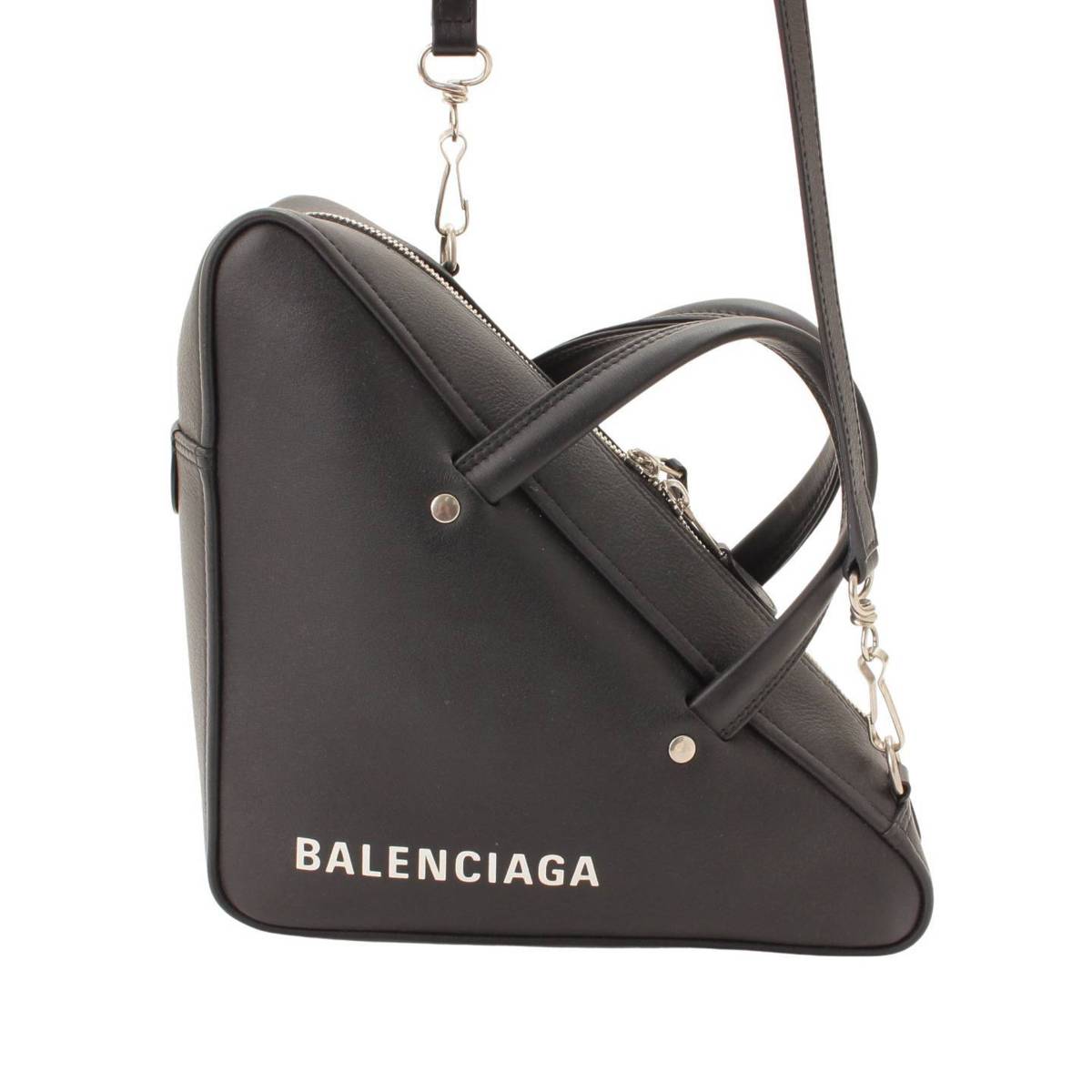 バレンシアガ Balenciaga トライアングルダッフル レザー ショルダーバッグ ブラック 中古 鑑定済 正規品保証 Ambersteak House