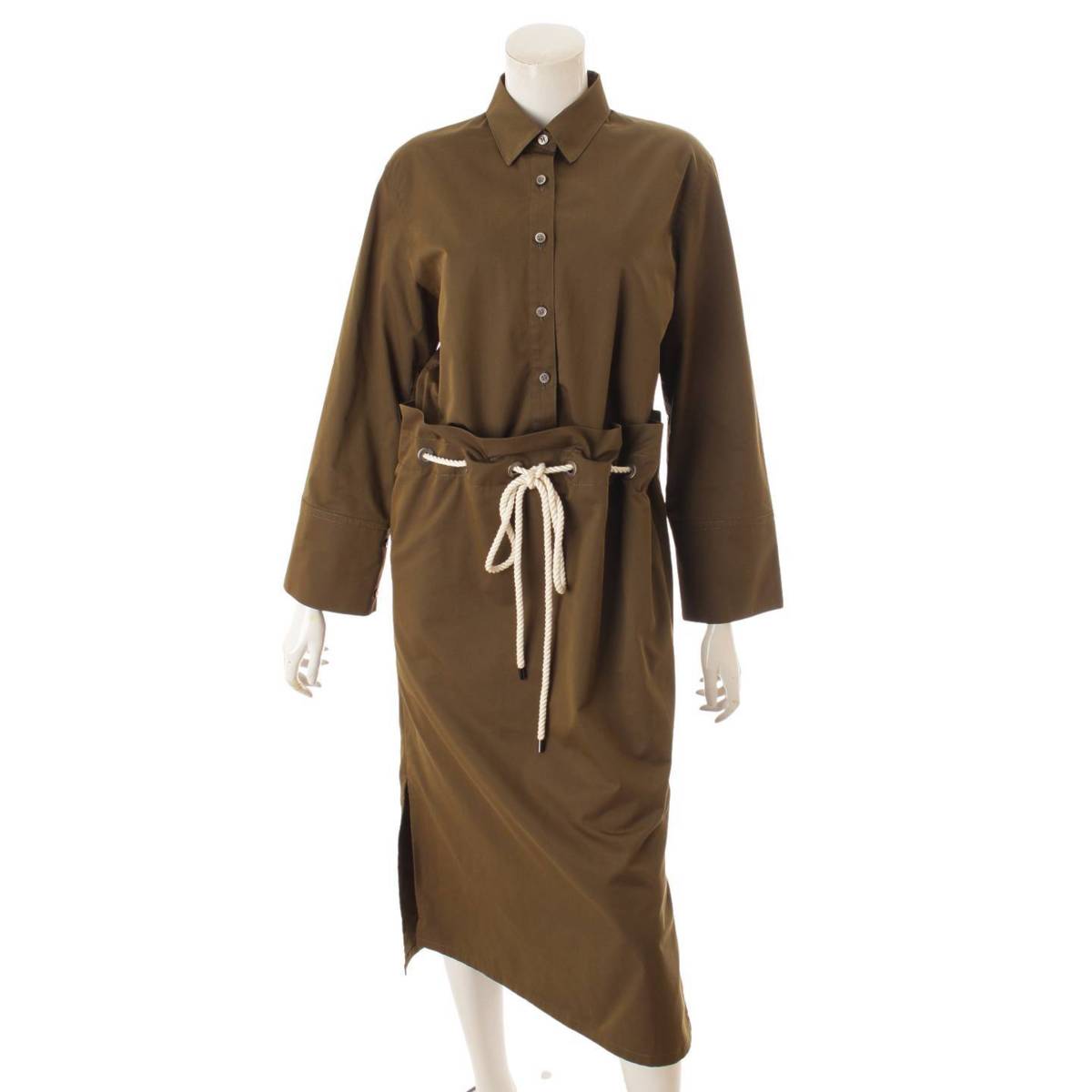 楽天市場 アドーア Adore 18ss ベルトリボンドライシャツワンピース 531 カーキ 38 中古 鑑定済 正規品保証 Retro