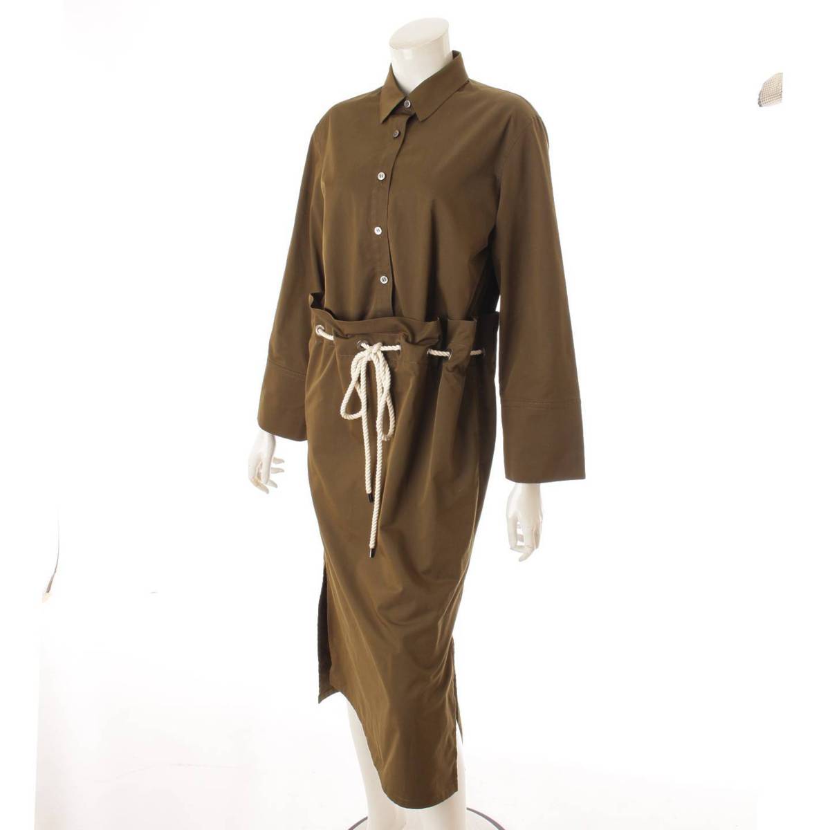楽天市場 アドーア Adore 18ss ベルトリボンドライシャツワンピース 531 カーキ 38 中古 鑑定済 正規品保証 Retro