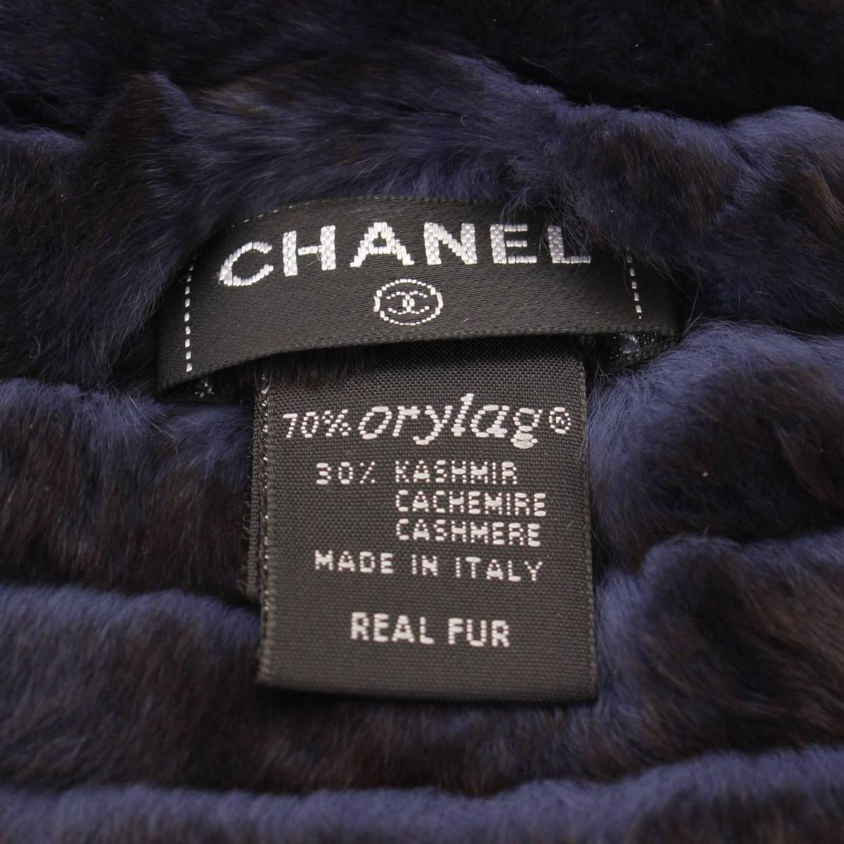 Chanel ココマーク オリラグ ラビットファー カシミヤ ニット マフラー