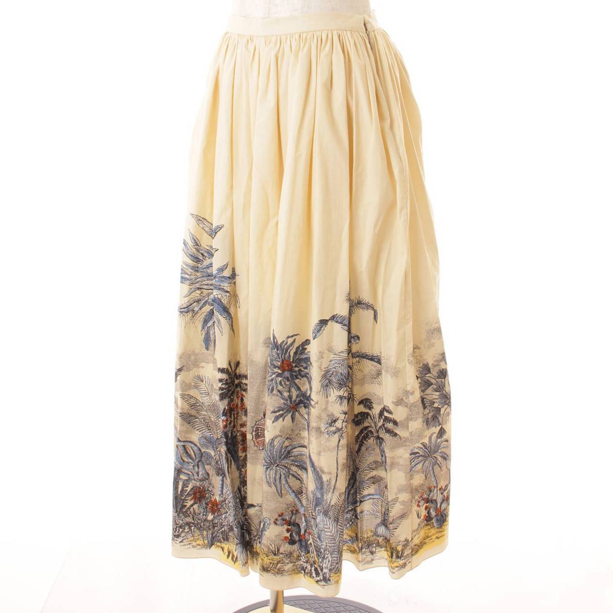 新作入荷 クリスチャン ディオール Christian Dior aw トロピカル トワルドジュイ コットン スカート 951j33a3950 クリーム 36 中古 鑑定済 正規品保証