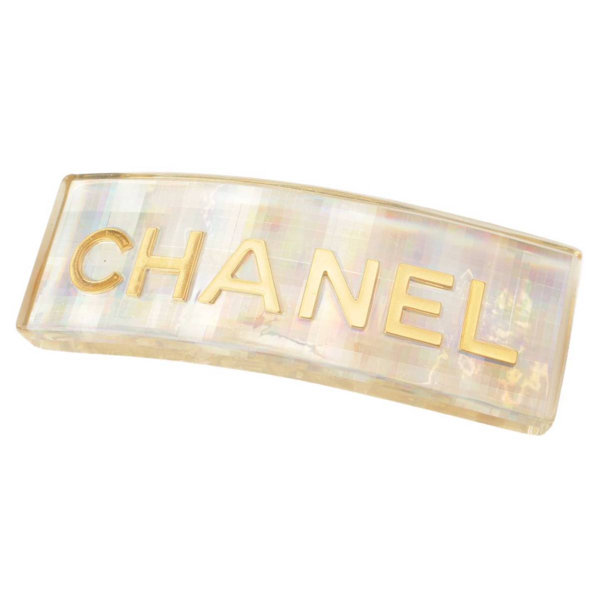 Chanel 07A ホログラム ロゴ アクリル バレッタ ヘアアクセサリー