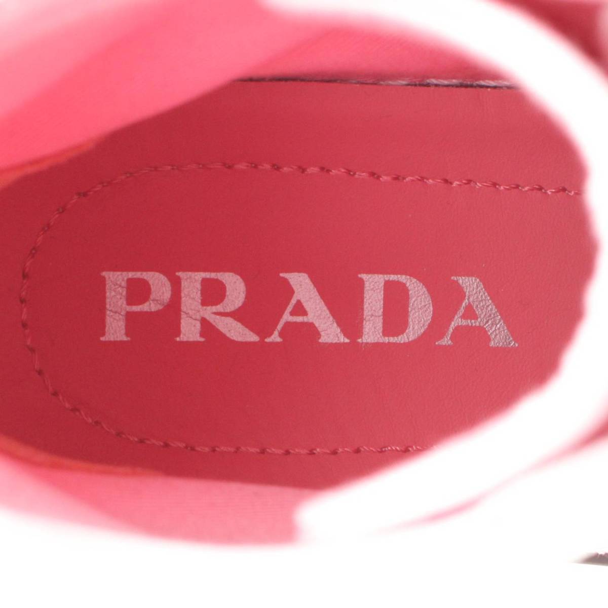 Prada ギャバジン コットン 941 170422 ピンク×ブラック×ホワイト 35