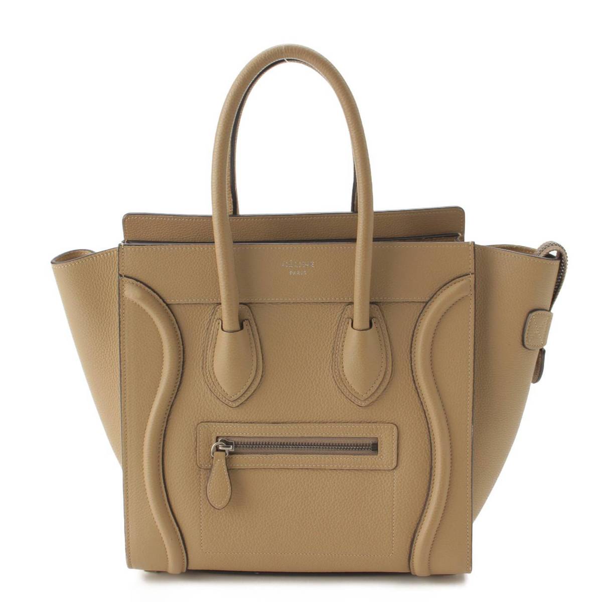 Celine ラゲージ マイクロショッパー ドラムドカーフ ハンドバッグ ミネラル (191056