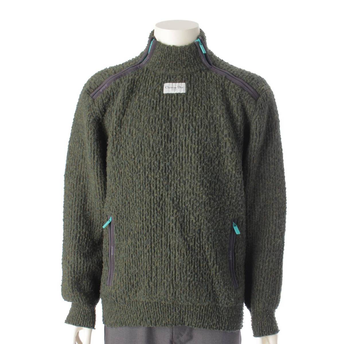 美品 DIOR HOMME ウール リブニット スヌード BEE刺繍 ボルドー 美品 DIOR HOMME ウール リブニット スヌード BEE刺繍 ボルドー