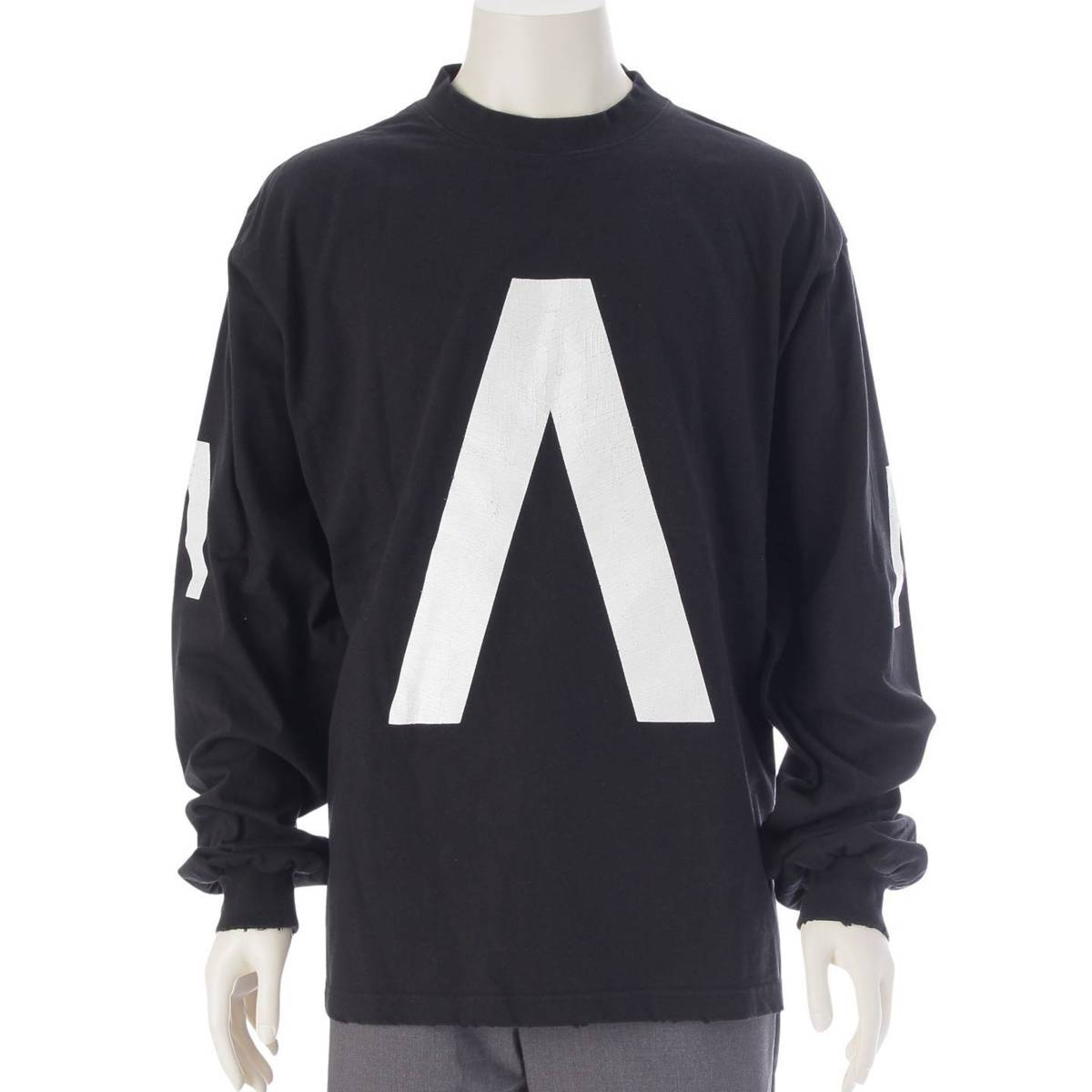 BALENCIAGA バレンシアガ 長袖Tシャツ ブラック ロゴ入り　XXL BALENCIAGA バレンシアガ ロングTシャツ オーバーサイズ 刺繍