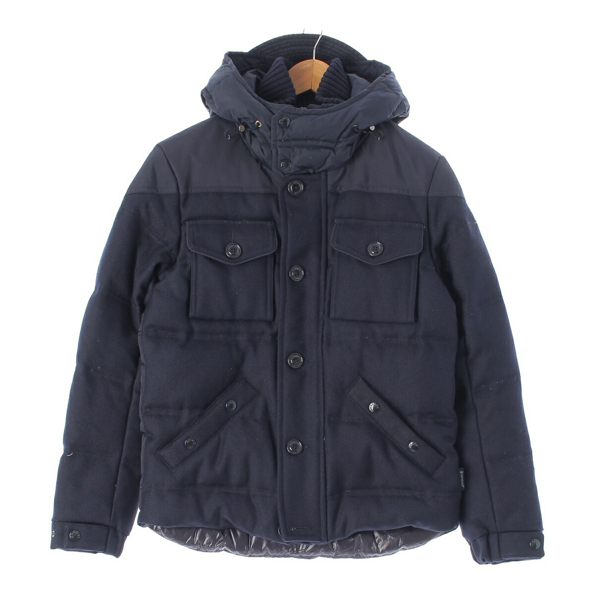 Moncler 18年 FULMAR フード ジップアップ ナイロン ダウンコート ネイビー 1 (197951