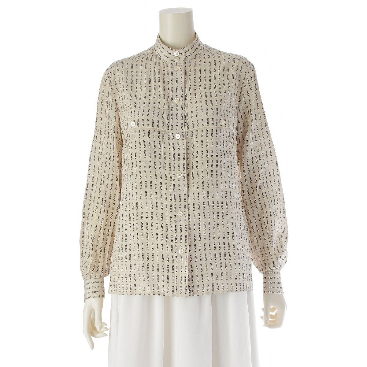 楽天市場】CELINE セリーヌ Triomphe Frill Blouse クレープ ド