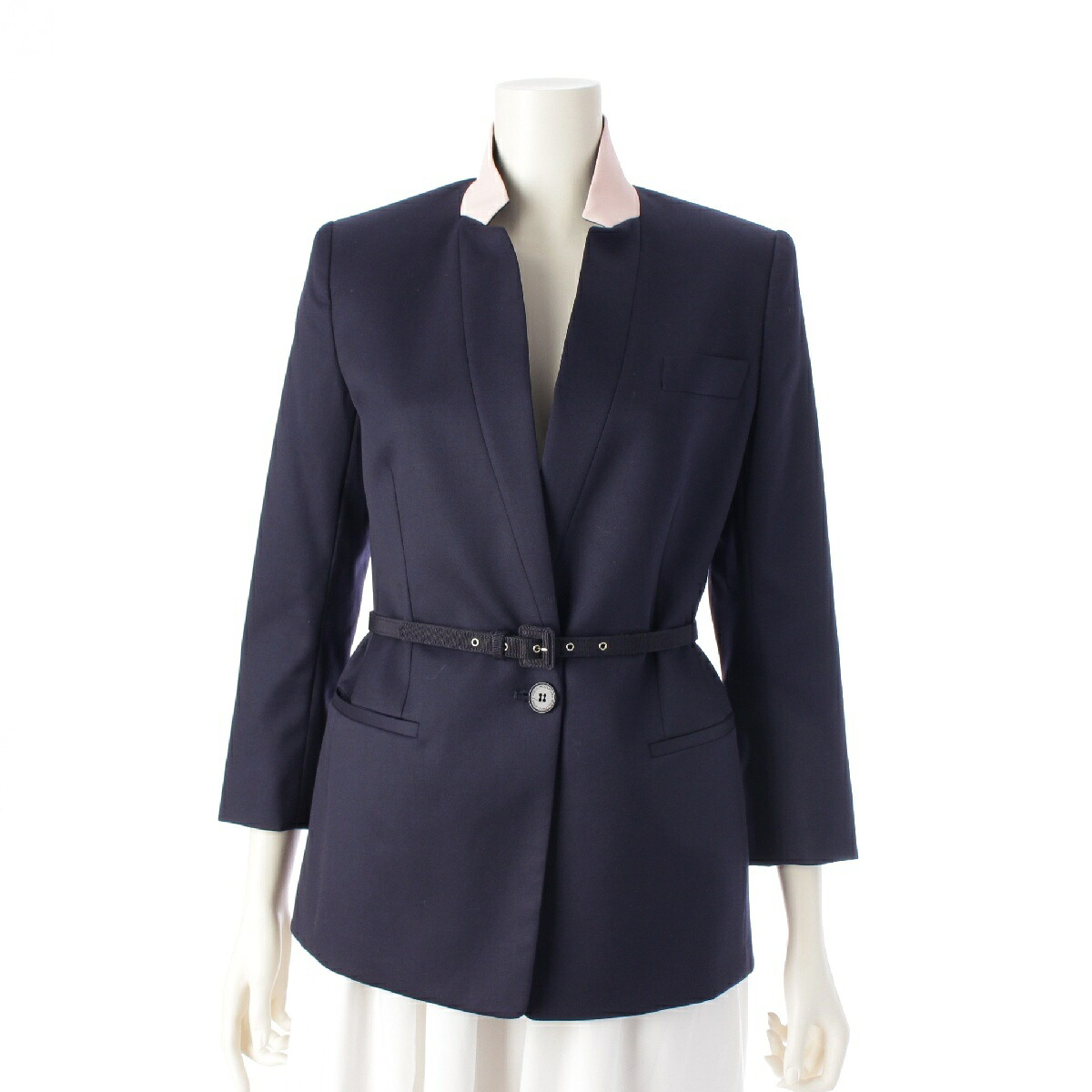 ステラマッカートニー Stella McCartney ベルト付 七分袖 テーラードジャケット アウター ネイビー 36【中古】【正規品保証】|retro