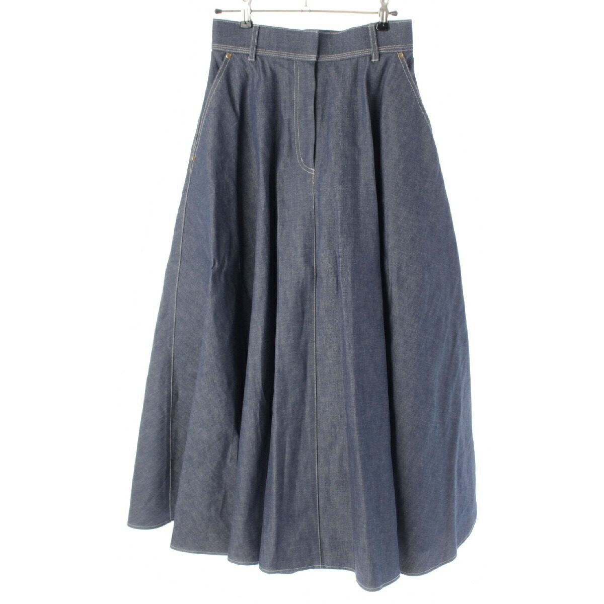 プリーツプリーズ イッセイミヤケ デニム転写 パッチ ポケット柄 変形