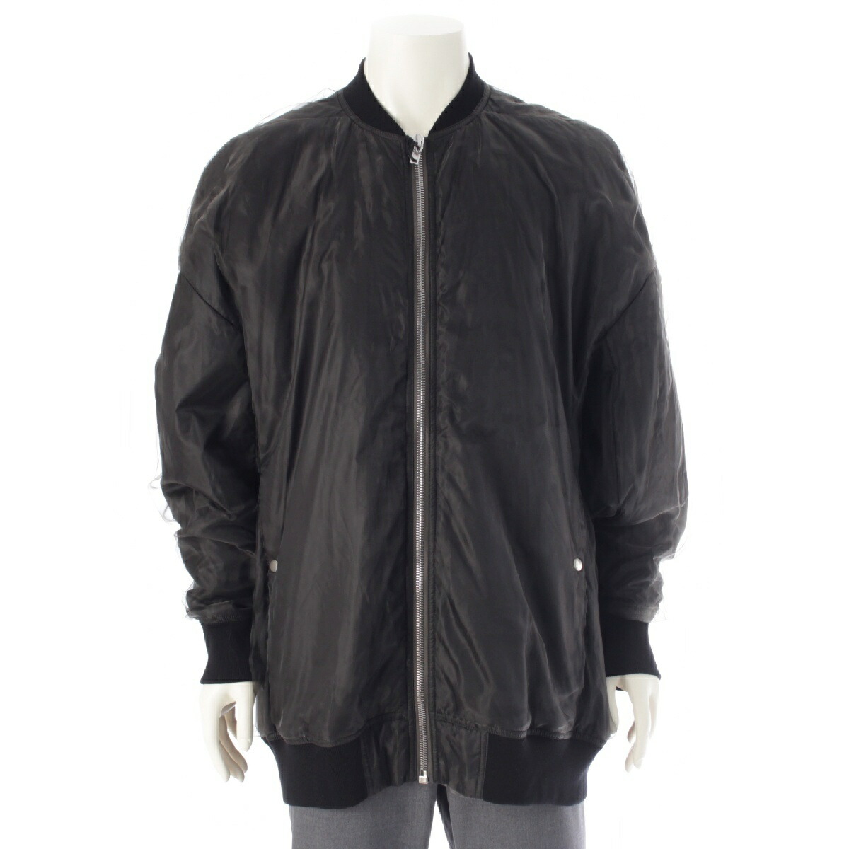 RickOwens JUMBO PETER FLIGHT ジップアップジャケット Rick Owensのブラック Jumbo Peter Flight ボンバージャケットが
