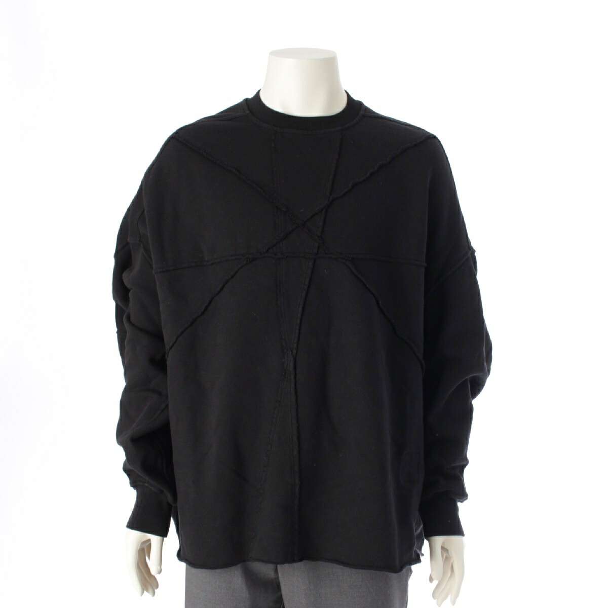 リックオウエンス ダークシャドウ Rick Owens DRKSHDW 22AW CRATER  綿織物 切り立てる目論む 裏起毛 ロング 汗水 黒いこと F【中古】【定まり品引き請ける】