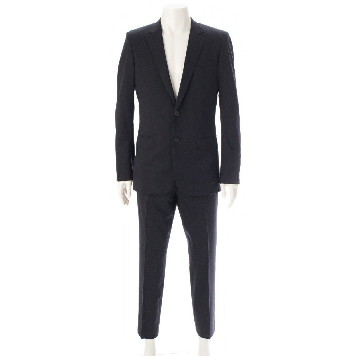 サンローラン SAINT LAURENT 12年 羊毛 絹地 エディ期 エディスリマン 2B 背広 上衣 スラックス セットアップ 316500黒いこと 46【中古】【置き目品引き受ける】
