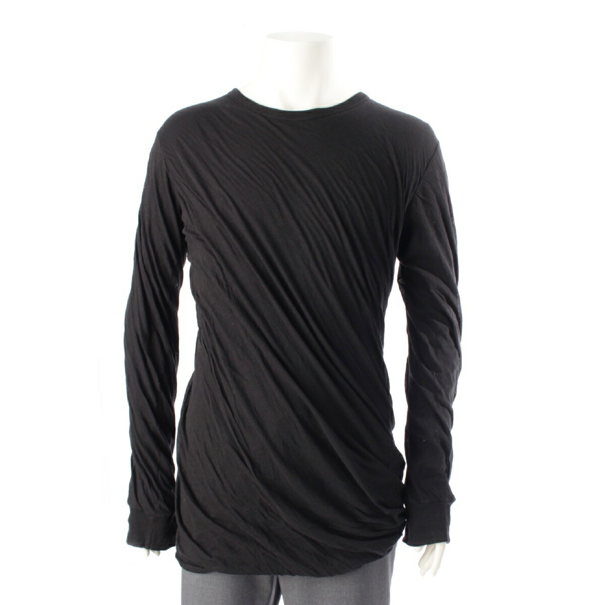 関送込【RICK OWENS】ロングスリーブトップス ブラック SS25 RICK OWENS DRKSHDW - 【25SS】ジャンボ ロングスリーブ 長袖 T