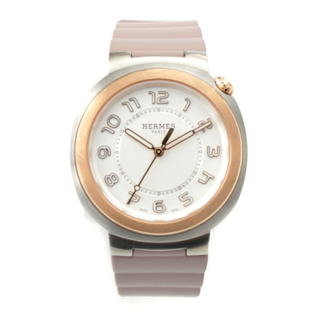 エルメス HERMES カットGM 腕時計 自動巻き シルバー文字盤 W403249WW00 SD1.520 ピンクゴールド 36mm【中古】【正規品保証】
