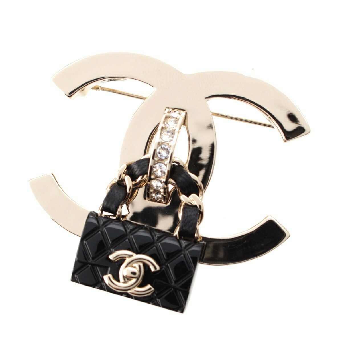 訳あり※シャネル マトラッセ バッグ型ブローチ CHANEL CHANEL - 【中古】 CHANEL シャネル ブローチ B23C ココマーク