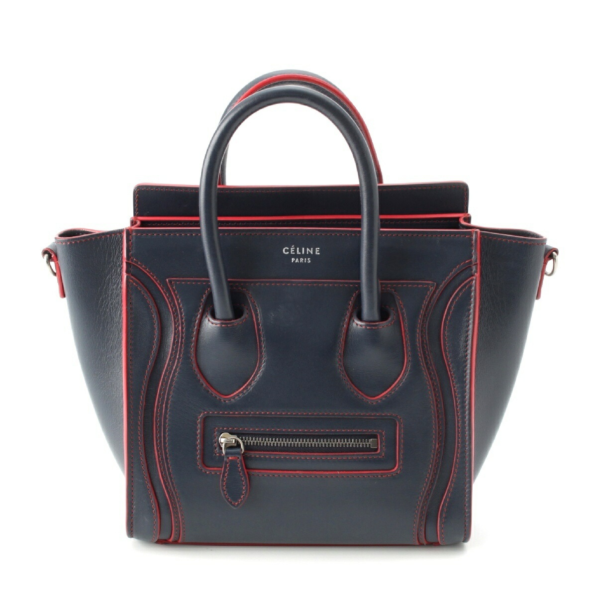 楽天市場】CELINE セリーヌ ラゲージ ナノショッパー 黒xバニッシュ赤