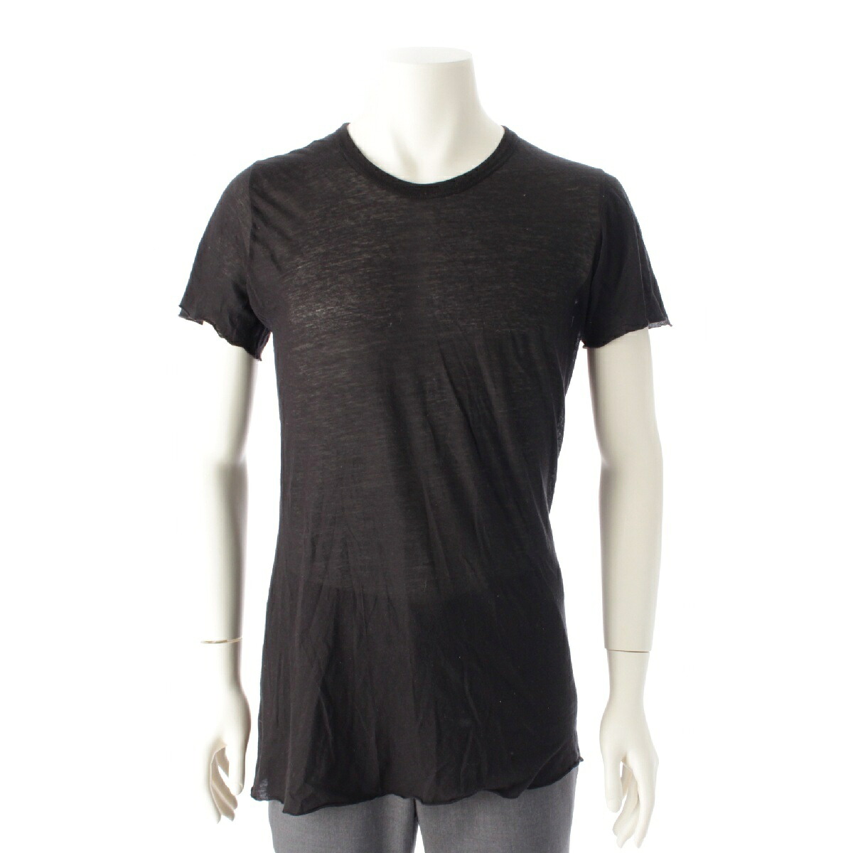 リックオウエンス Rick Owens 20SS SHORT SLEEVE BASIC TSHIRT コットン 半袖Ｔシャツ トップス カットソー RU20S7251-UC ブラック M【中古】【正規品保証】