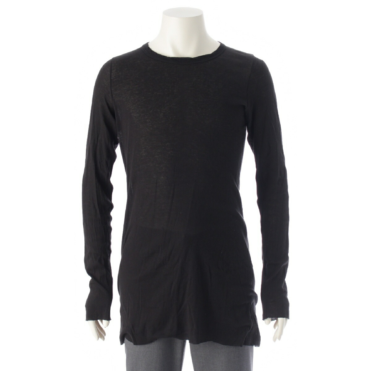 Rickowensフィット感のあるブラック長袖トップス M Rickowensフィット感のあるブラック長袖トップス M