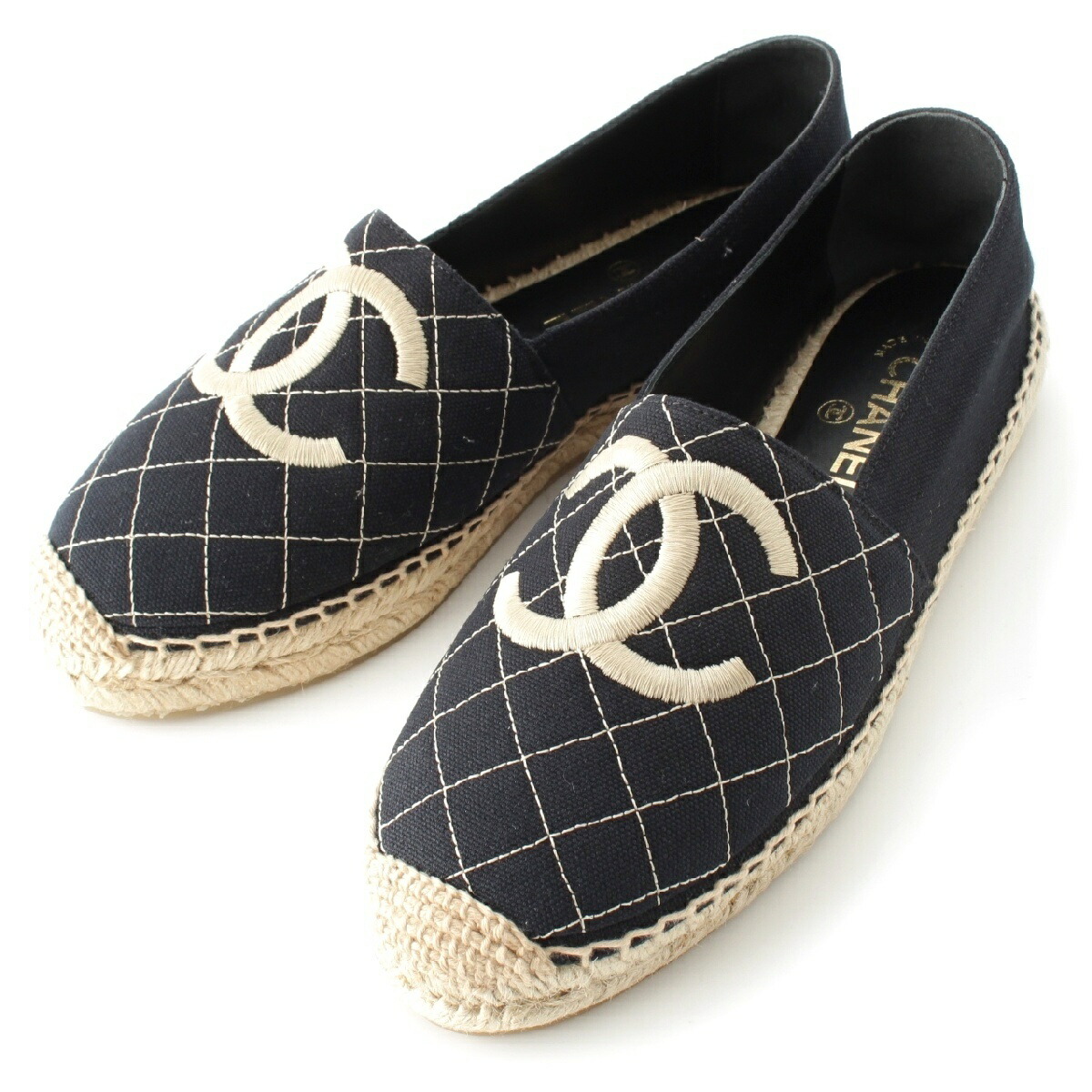 楽天市場】【靴】CHANEL シャネル エスパドリーユ フラットシューズ
