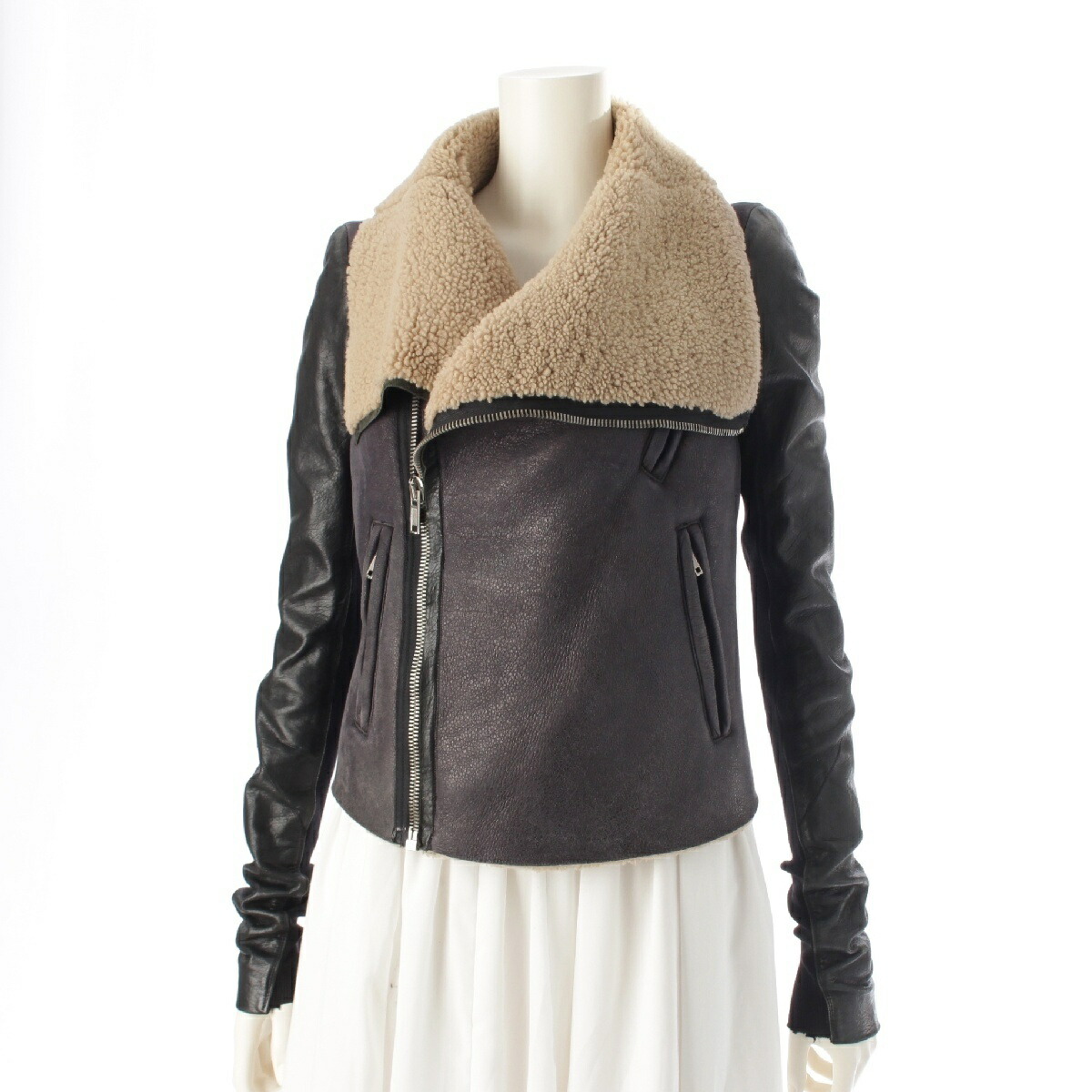 Rick owens リックオウエンス レザーバイカージャケット ベージュ RICK OWENS(リックオウエンス) レザージャケットRP17F7705-LCM
