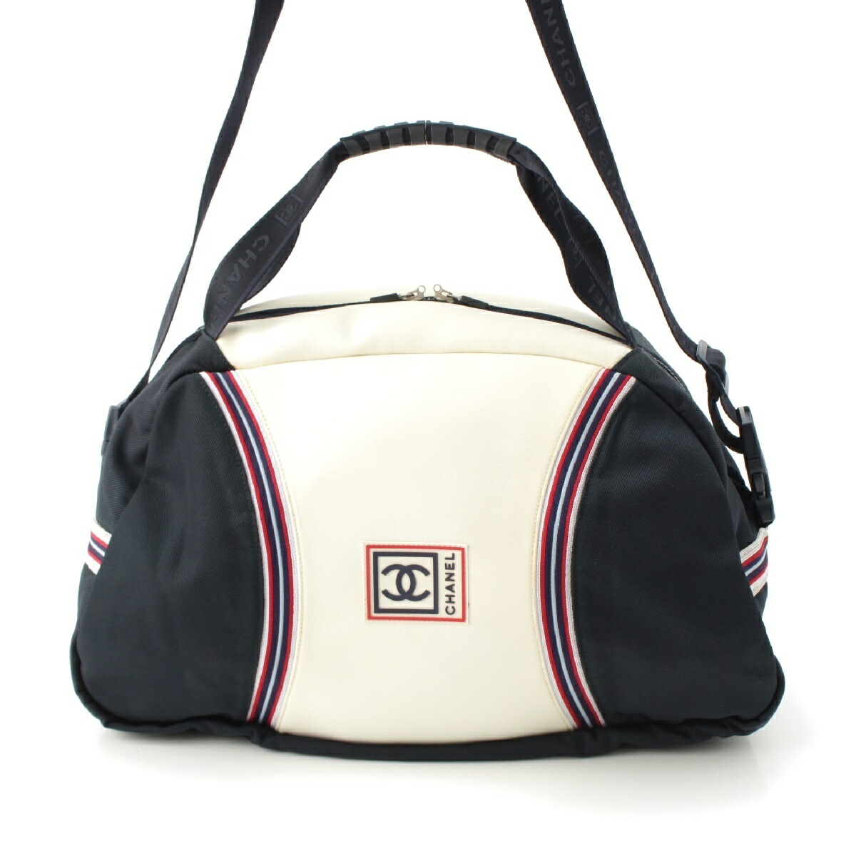 CHANEL スポーツライン ボストンバッグ 2WAY ショルダー付 シャネル CHANEL スポーツライン ボストン バッグ ナイロン 黒