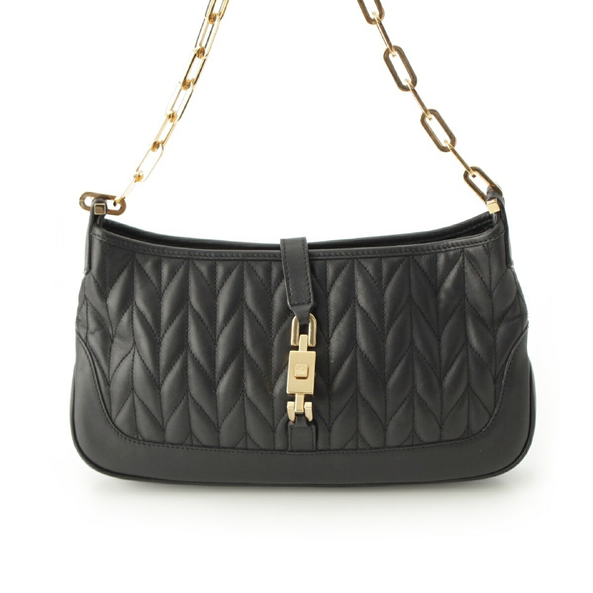 【超人気品】グッチ黒GUCCIジャッキーバッグ肩掛けトートバッグ鑑定済! グッチ ジャッキー〕ミディアムバッグ ・ブラック レザー