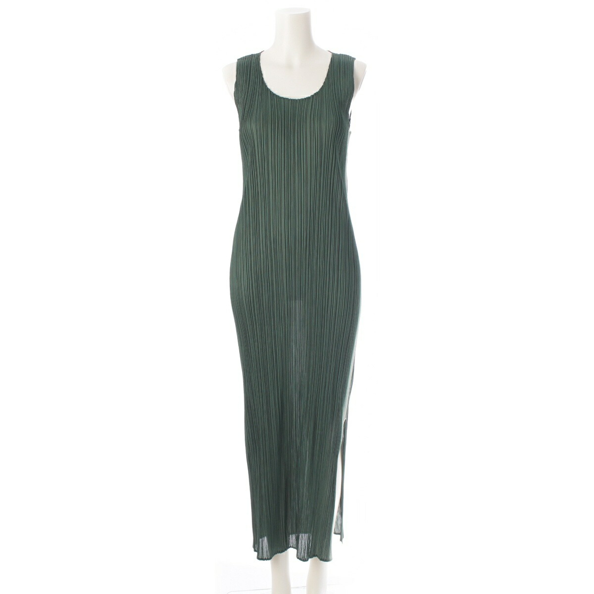プリーツプリーズ イッセイミヤケ ゴールド チュニック ドレス ワンピース 光沢 PLEATS PLEASE ISSEY MIYAKE - プリーツプリーズ ワンピース
