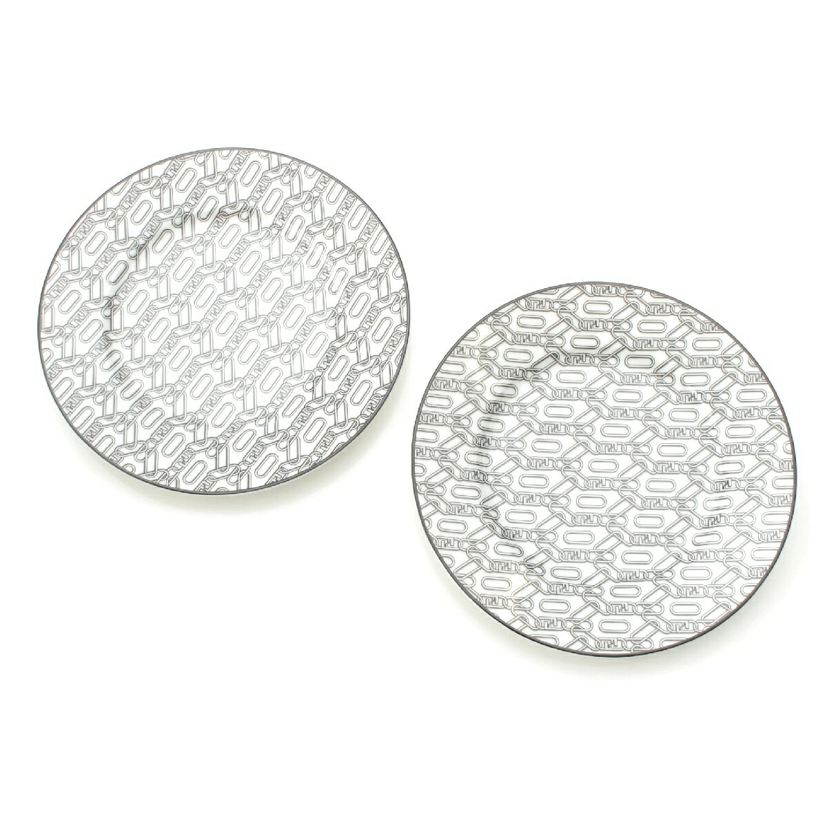 FENDI - 【中古】フェンディ FENDI オーロックプレート 2枚セット 7AC046 食器 ポーセリン ホワイト レディース【Sランク】 中古】フェンディ FENDI オーロックプレート 2枚セット 7AC046