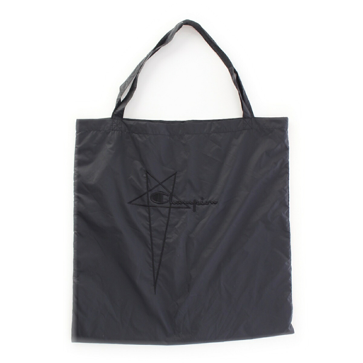 リックオウエンス Rick Owens チャンピオン ナイロン コラボ ロゴ ビッグ トートバッグ CM21S0026-805498 ブラック【中古】【正規品保証】