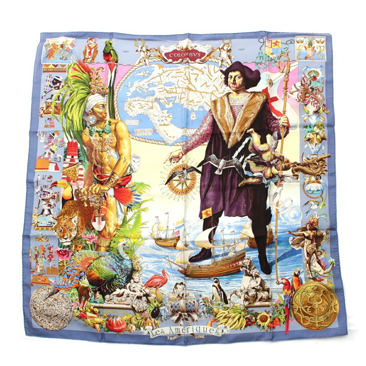 楽天市場】【エルメス】Hermes カレ90 シルクスカーフ Belles du