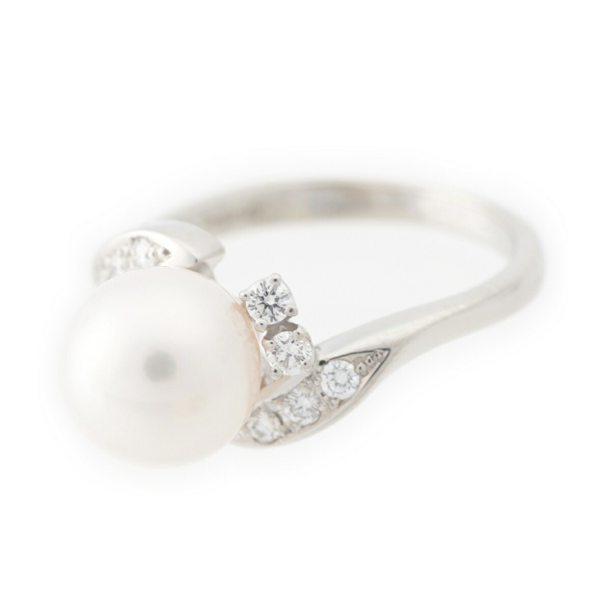 【極美品】ミキモト パール リング ダイヤモンド K18YG ケース MIKIMOTO - ミキモト ダイヤモンド×パール リング K18YG 5.5mm