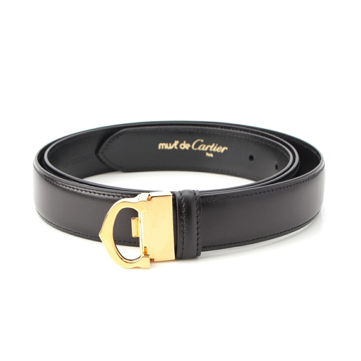 【美品】Cartier カルティエ マストライン レザーベルト 75cm Cartier(カルティエ) / マストライン/ベルト/レザー/ブラック