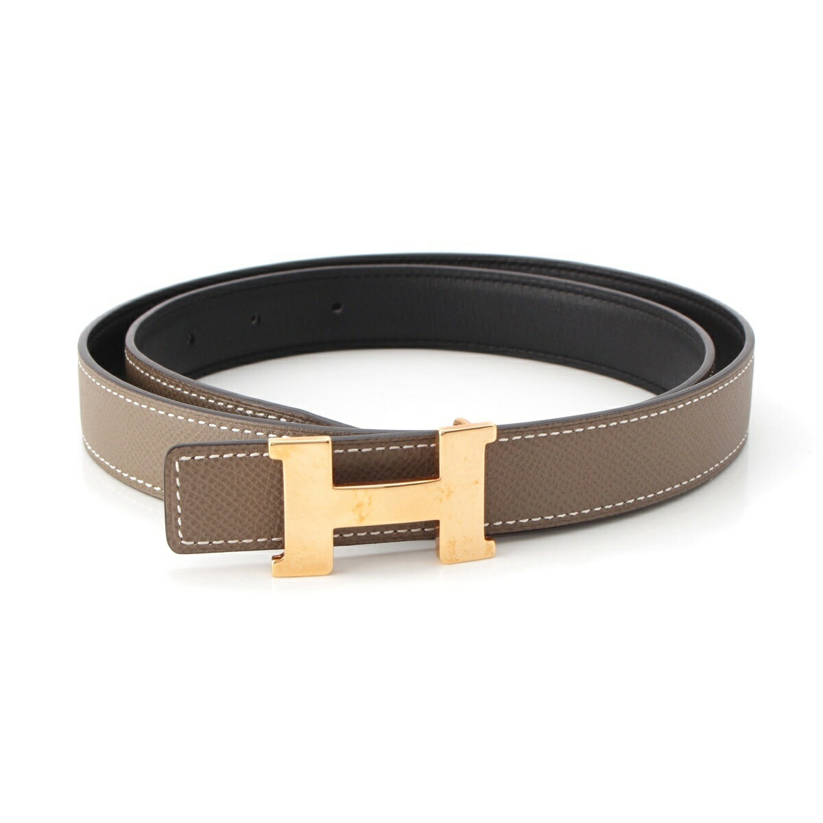 極美品✨　HERMES　エルメス　ベルト　コンスタンス　ゴールドバックル　〇K エルメス Hバックル コンスタンス ベルト ゴールド ブラック 80